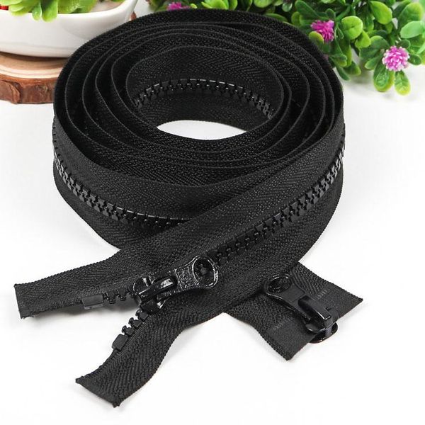 

5 40 60 70 80 90 100 120 150 300cm plastic resin zipper black white open end zip for diy sewing coat clothing tent accessories wmtkhp