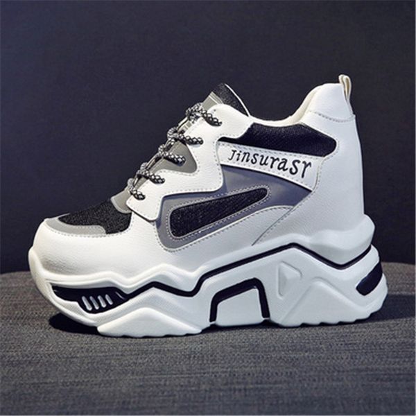 

2021 new malpractice inner increasing of women large muffin with nine inches heels high leisure shoes unique 3oq4, Black