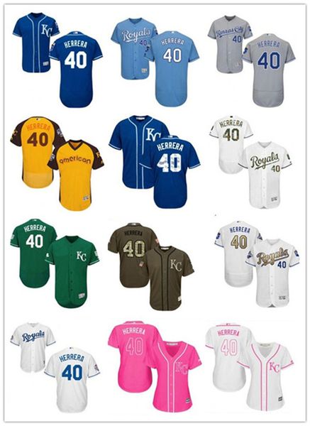 

ncaa custom 2021 royal style jerseys black red white blue orange green army green 40 kelvin herrera baseball jersey ing