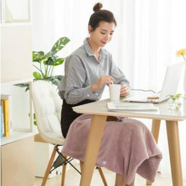 

smart electric heaters 60* 80cm usb thermal knee blanket outlet flannel foot warmer body office lunch shawl