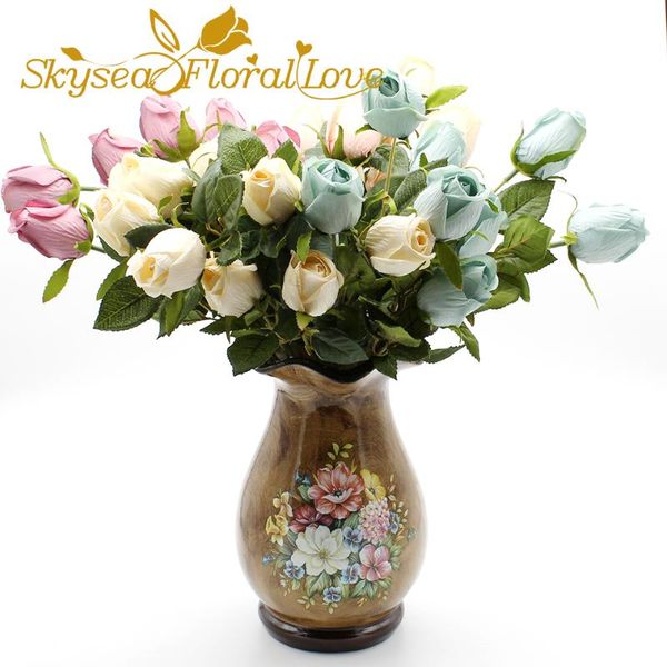 

decorative flowers & wreaths artificial rose 9 buds home pography handmade silk wedding decoration