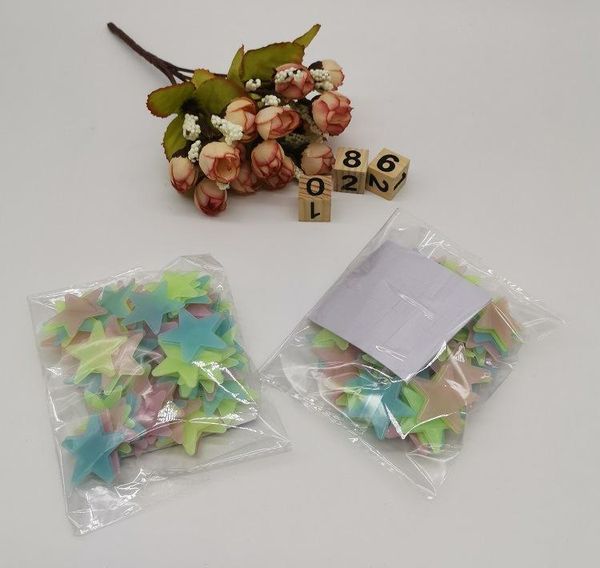 

3cm luminous star wall 100pcs tv wall paper decorative painting pvc fluorescent sticker luminous wall sticker lumino wmtcfk mywjqq