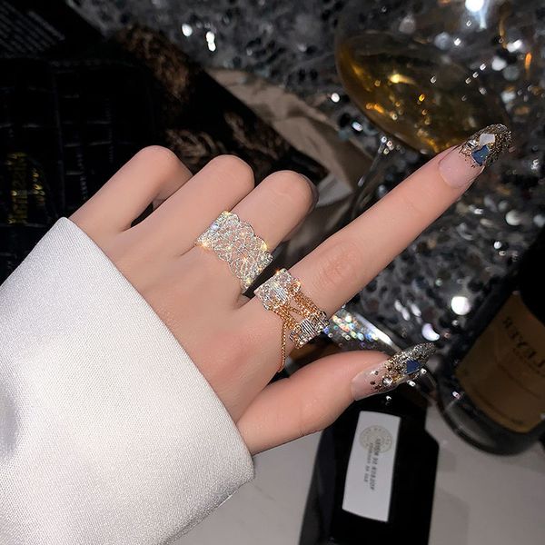

модное кольцо набор с регулируемым указательным кольцом пальца, Silver