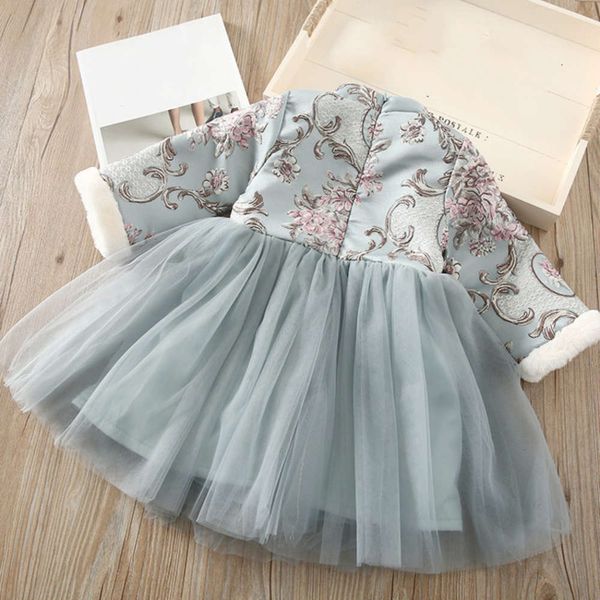 

baby girls' year 2020 new princs winter embroidery tang drs children's skirt joix1q87, Red;yellow