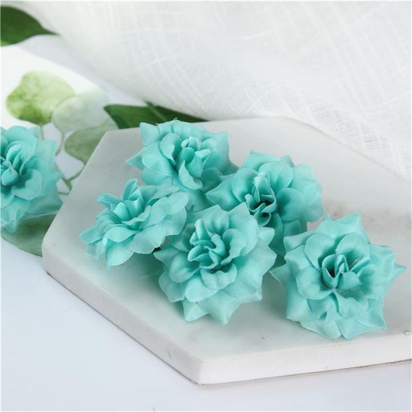 

decorative flowers & wreaths 10pcs 4.5cm artificial mini rose flower heads for wedding party decoration diy wreath gift box floral home deco