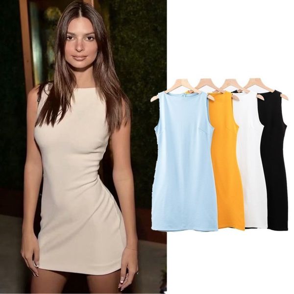 

ds2052 - summer new style slim fit small round neck clean face sleeveless elastic dress hip wrap skirt, Black;gray