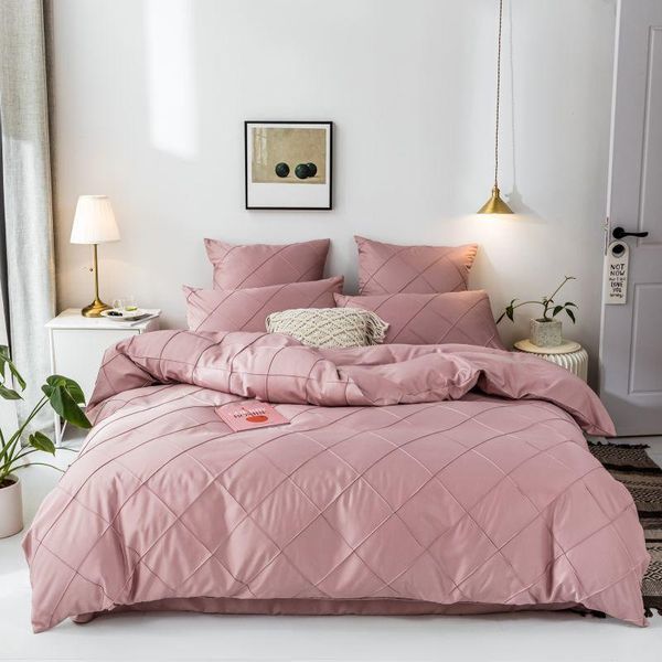 

bedding sets bonenjoy quilt cover double//king size parure de lit diamond pattern comforter with flat sheet set 4pcs