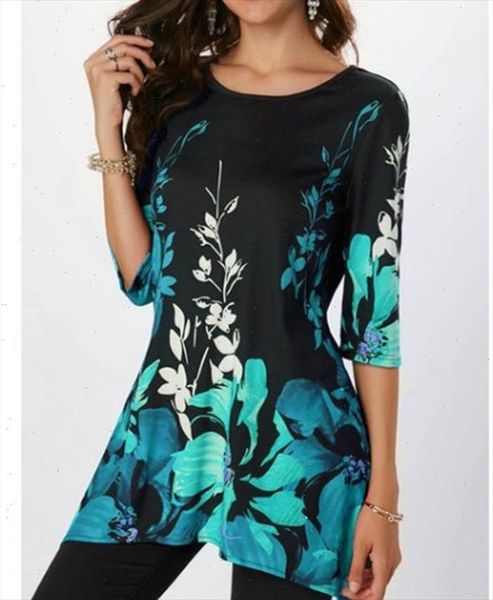 

new arrival 2021 spring summer blouse women half sleeve o neck print shirt casual vintage floral shirt plus size 5xl, White