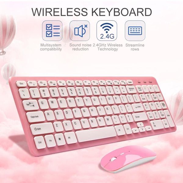 

2.4g office ultra silent wireless keyboard mouse set quiet slim keyboard mouse combo multimedia for notebook lapdeskpc
