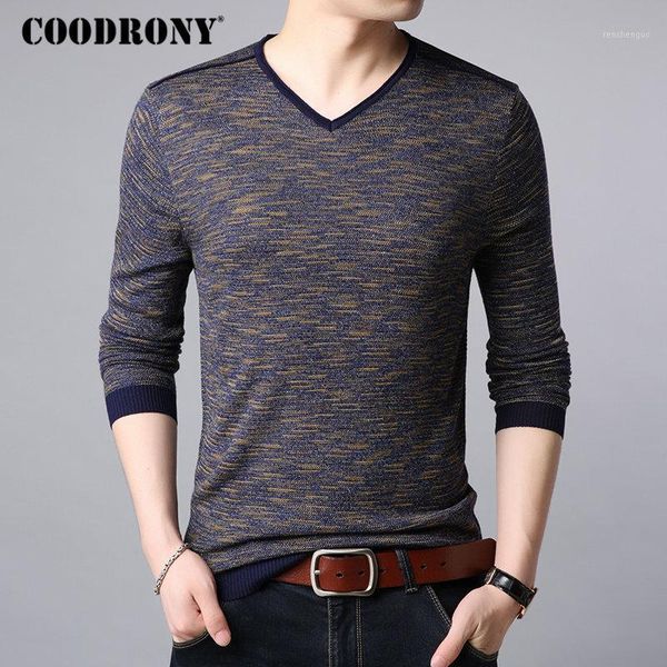 

coodrony brand sweater men streetwear fashion v-neck pullover men autumn winter cotton sweaters knitwear shirt pull homme 910711, White;black