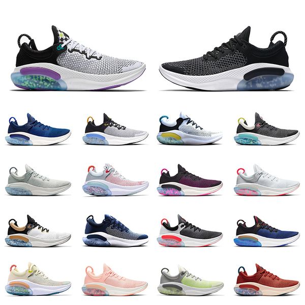 

mens fashion joyride fly knit running shoes grey purple triple black white off sail racer blue womens trainers sneakers, White;red