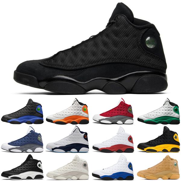 

hyper royal 13 13s jumpman men basketball shoes red flint chicago lucky green black cat phantom mens trainers sports sneakers, White;red