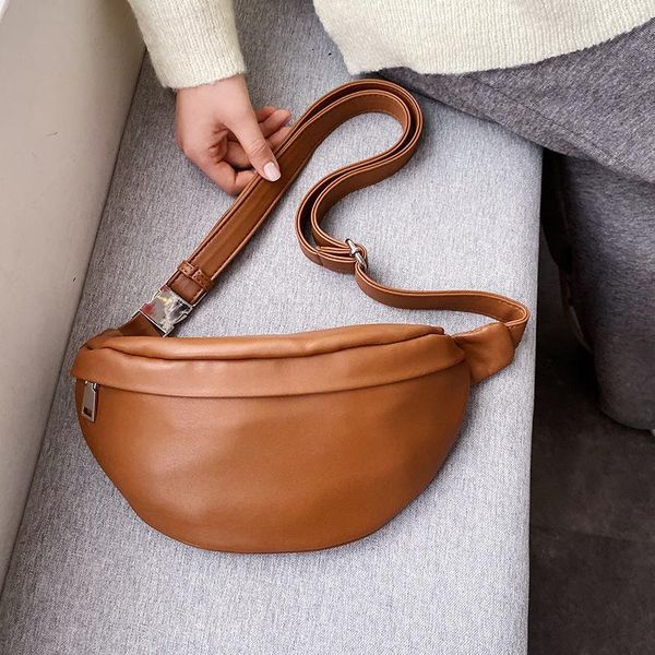 

casual waist bag women's chest bags fashion shoulder bags female pu leather belt female bolso fanny packs money purses