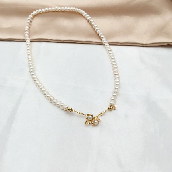 

100% nature pearl necklace pearl jewelry natural freshwater pearl necklace fine jewelry for women gift q0531, Silver