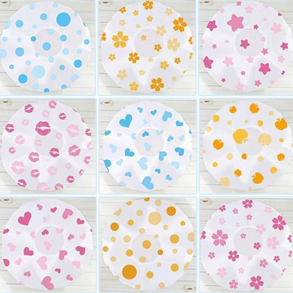

10pcs bathing hat shower cap elastic bathroom accessories resuable bath random colors hair cap waterproof h sqcqbv