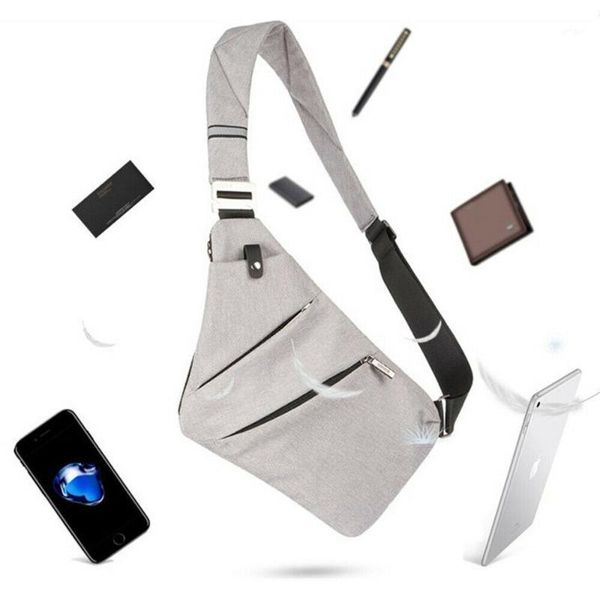 

men's boys sling with usb charging chest man pack crossbody shoulder bags[black]1