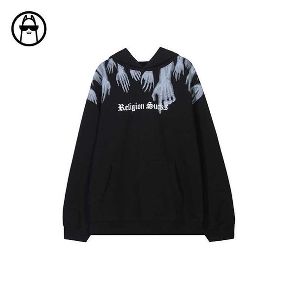 

men's hoodies coolalpac fall new ghost claw hoodie for men and women, Black