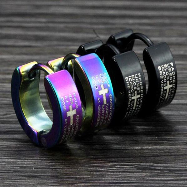 

серьги new 2020 серьги из нержавеющей стали глянцевые мужчины и женщины пирсинг ювелирные изделия серьги крест библия h jllogd bde_jewelry, Silver