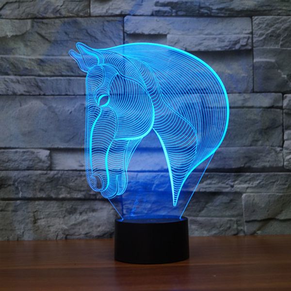 

2021 new novelty horse 3d night for kids animal table lamp led light bulb dqil