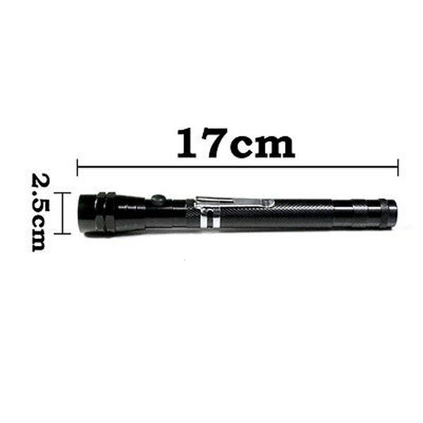 

outdoor hard wearing aluminum case telescopic flexible 3 led torch flashlight magnetic pick up tool lamp light wholesale
