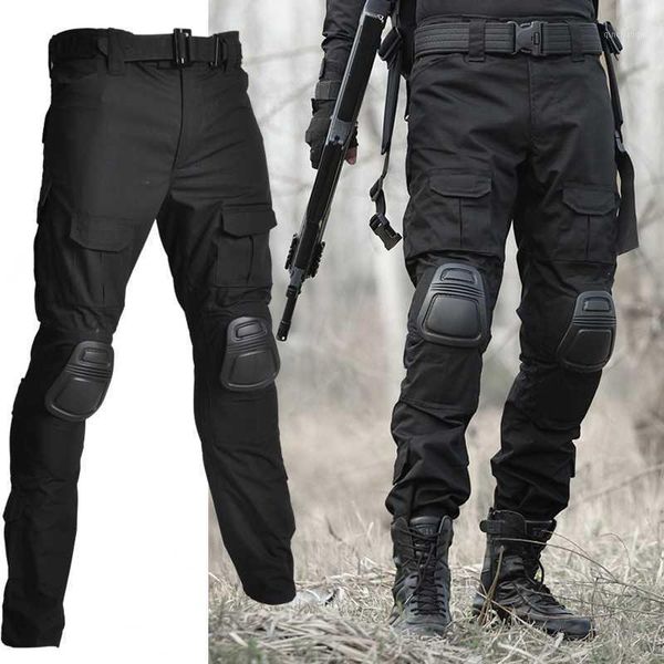 

hunting pants 2021 cargo tactical cotton casual camouflage trousers men pantalon army sweatpants1, Camo;black