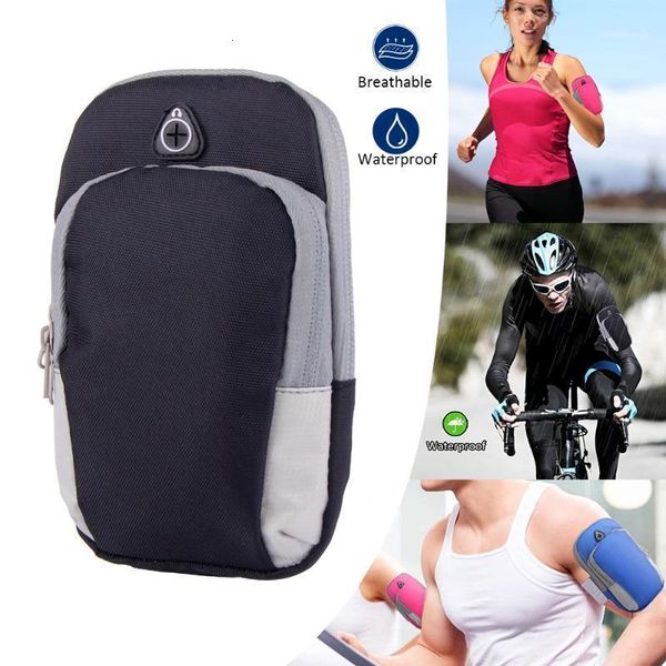 

sports running armband bag case cover running armband universal waterproof sport mobile phone holder outdoor sport phone arm bag1, Black;gray