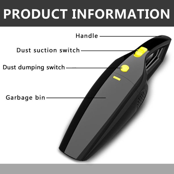 

vacuum cleaner 120w wireless portable for 12v car aspirateur voiture handheld