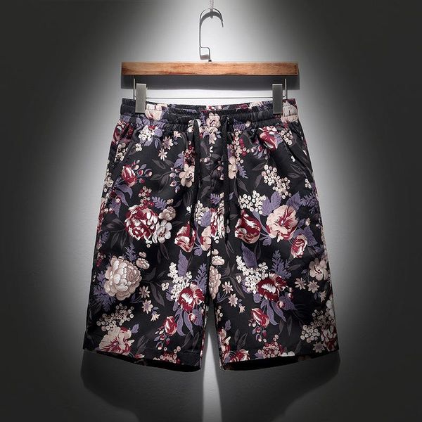 

men's shorts summer beach casual knee length trend loose quick-drying, White;black