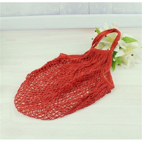 

large grocery 14 color new--reusable size shopper tote mesh net woven cotton portable shopping bags home storage bag