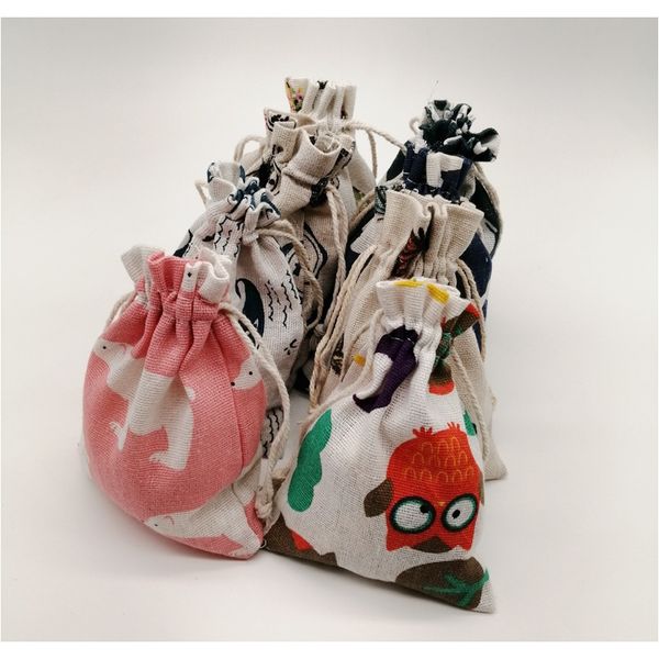 

1000 шт. стиль стиль джутовый мешок с мешкой хлопчатобумажной сумки емкости рождественские подарочные пакеты для ювелирных изделий подарок у