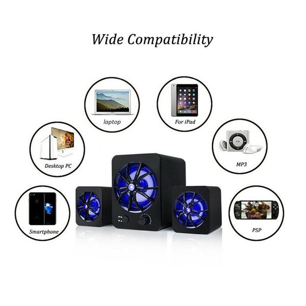 

portable speakers usb mini speaker 3.5mm wired player led stereo bass subwoofer computer desklaptv phone
