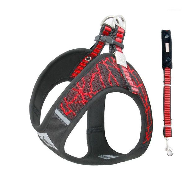 

dog collars & leashes pet harness leash set for chihuahua pug small medium dogs printed puppy cat walking harnesses vest products drop1