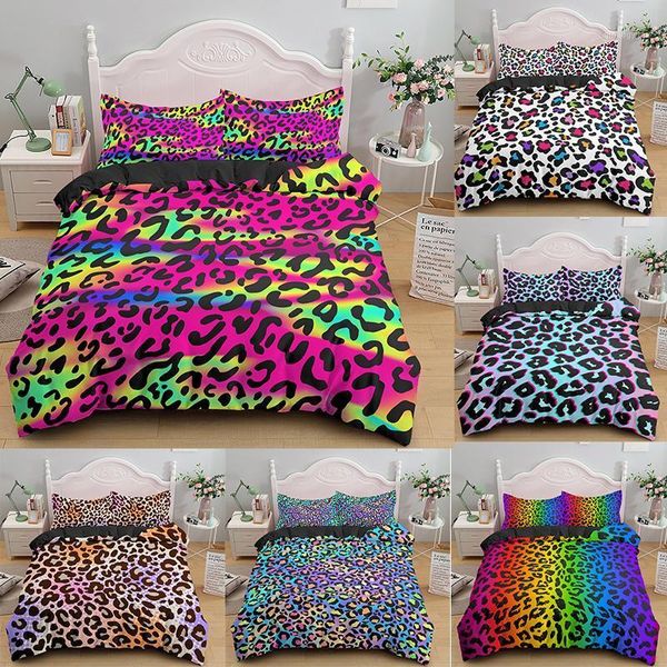 

luxury leopard print bedding sets duvet cover twin full  king size bed soft comforter bedclothes1