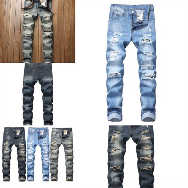 

jgwfl hip denim jeans skinny motorcycle hop pants high belt casual jeans qlity zipper designer jeans mens hole man men, Black