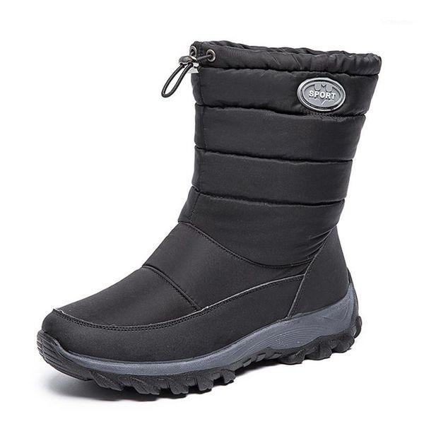 

high ankle bootie women velvet winter boots anti-skid cotton shoes girl waterproof warm outdoor snow shoes for cold weather1, Black