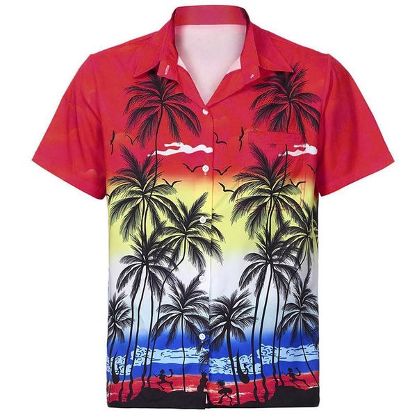 

mens hawaiian shirt male casual lemons printed beach shirts short sleeve brand clothing asian shirt 2020 men shirt clothing, White;black