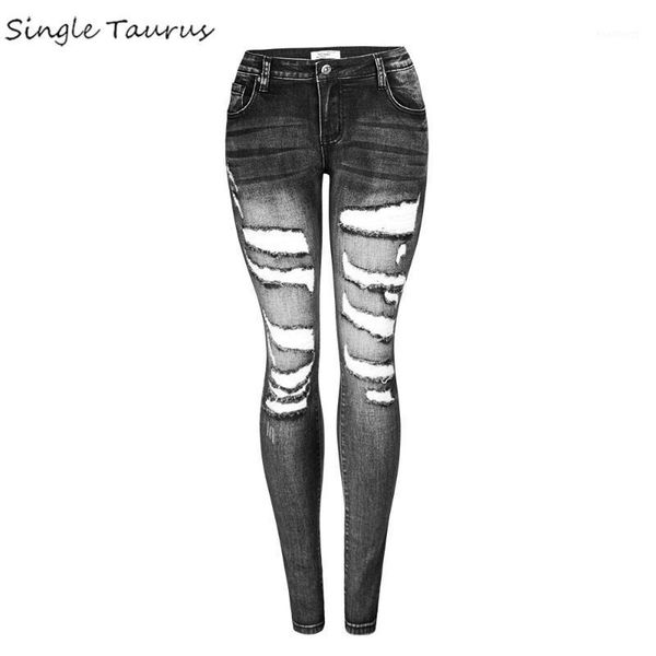 

ripped jeans for women slim low cut jeans gray elasticity skinny denim pants black low waist washed bleached distressed1, Blue