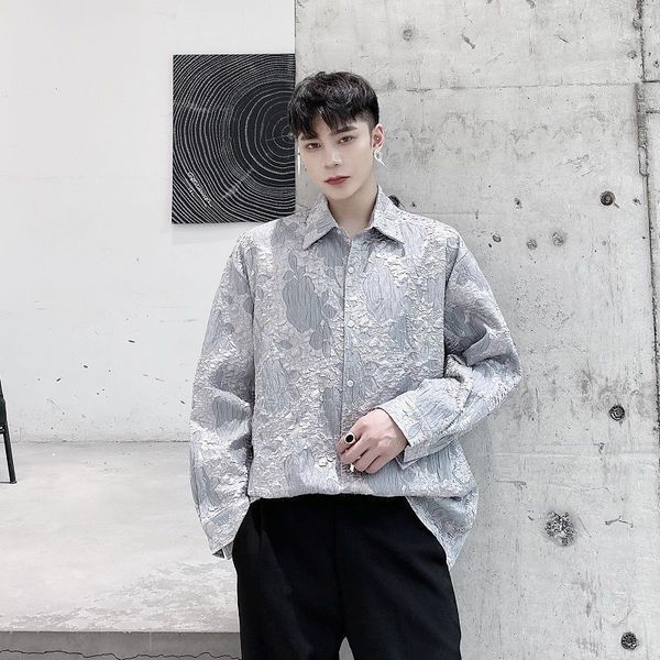 

spring 2021 the new stripe craft design streetwear wear loose fashion long sleeve shirt lapel black hip 0jci, White;black