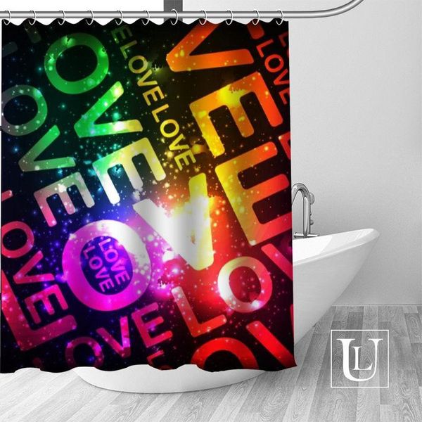

shower curtains love text custom design creative curtain bathroom waterproof polyester fabric