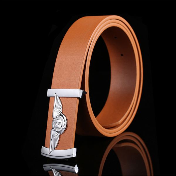 

3-4cm length 115cm wide british alloy style pu smooth buckle outdoor nightclub party designer belt hot, Black;brown
