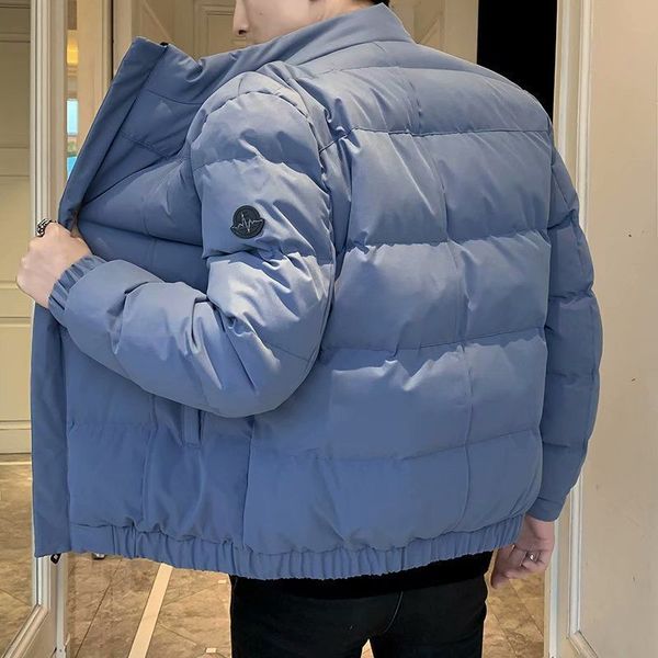 

men's coat winter cotton padded clothes slim fit large short cotton padded jacket work clothes down cotton clothes, Black
