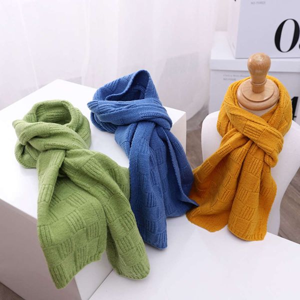 

2020 jacquard children's small winter stripe new knitted warm wool baby scarf wj8658, Red;brown
