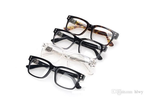 

brand designer fashion chrome eyeglass female hey jackulate-a woman man models retro style silver vintage optical glasses with case, Black