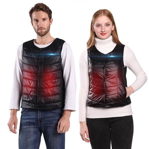 

outdoor t-shirts winter electric heating vests usb charging heated windproof warm vest men and women antie electro-thermal coats, Gray;blue