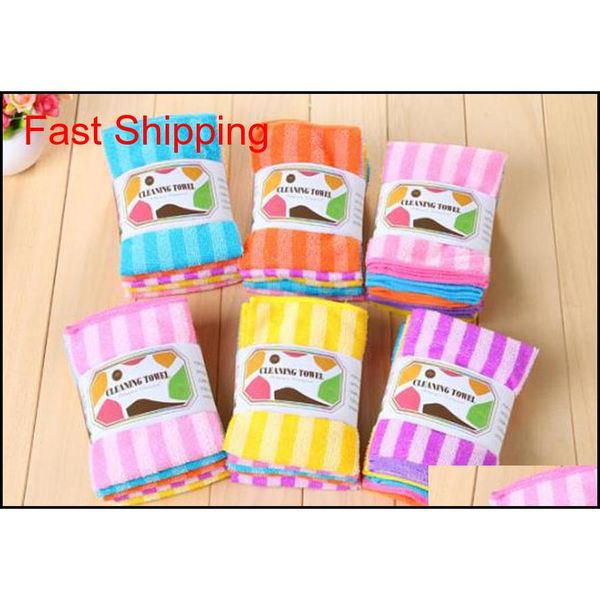 

5pcs/lot high efficient anti-grease color dish cloth fiber washing towel magic kitchen cleaning w qyldmm packing2010