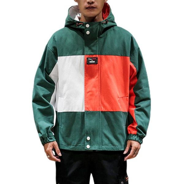 

favocent 2020 new men's jackets fashion autumn cotton coat harajuku zipper male clothing patchwork oversize casual jacket, Black;brown