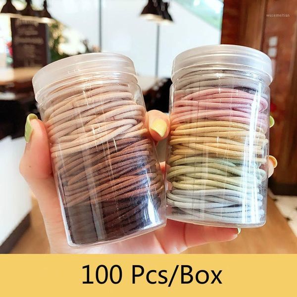 

hair accessories 100 pcs/box children cute candy elastic bands girls baby lovely soft scrunchies rubber kids accessories1, Slivery;white
