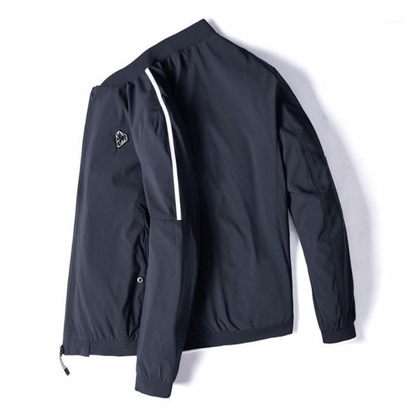 

spring and autumn 2020 new men's jacket plus size loose short zip baseball collar coat casual comfortable coat1, Black;brown