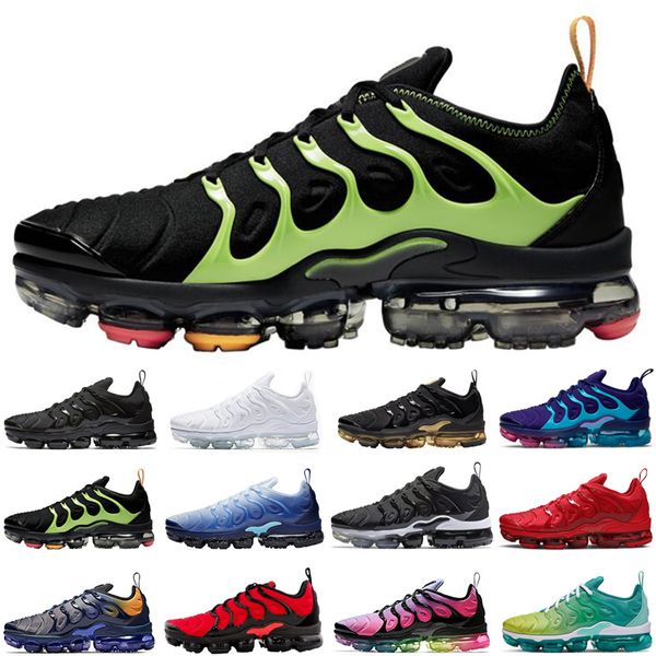 

tn plus neon men women running shoes triple black be true sunset rainbow athletic mens womens trainers sports sneakers runners