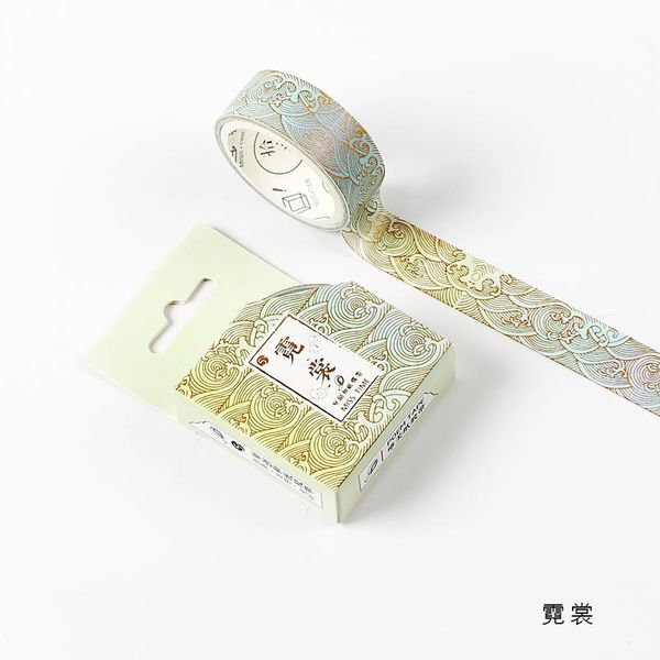 

masking gold foil foiled diy craft glitter crane paper sticky adhesive chinease pattern washi tape stationery school supplies jlluwd